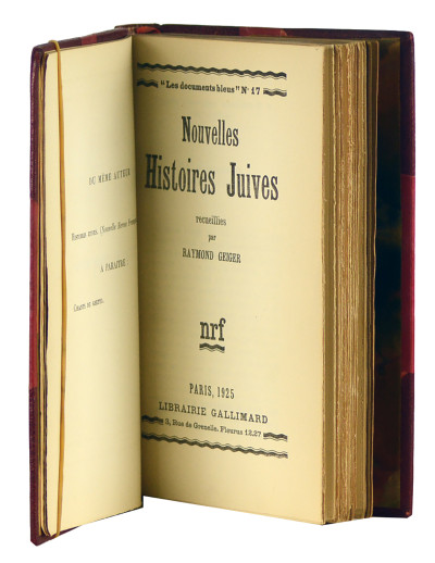 Nouvelles histoires juives. Recueillies par Raymond Geiger. 