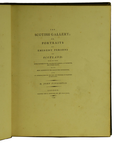 The Scotish Gallery; Or, Portraits of Eminent Persons of Scotland : Many of them after pictures by the celebrated Jameson, at Taymouth, and other places. With brief accounts of the characters represented, and an introduction on the rise and progress of painting in Scotland. 
