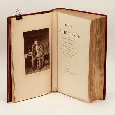 Poésies. Publiées avec une introduction nouvelle par L. Becq de Fouquières et enrichies de quinze compositions de Bida gravées à l'eau-forte par Courtry, Champollion, Monziès, et des portraits de Marie Cosway et de Fanny gravés à l'eau-forte par F. Desmoulin d'après Richard Cosway et David. 