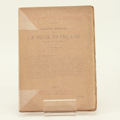 Philippe Chabaneix. Numéro spécial de la Muse Française, Revue de la Poésie. 10 Décembre 1928. 