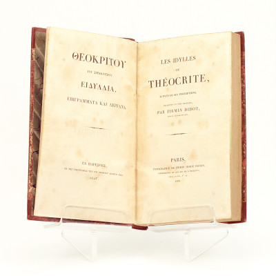 Les Idylles de Théocrite, suivies de ses inscriptions, traduites en vers français, par Firmin Didot. 