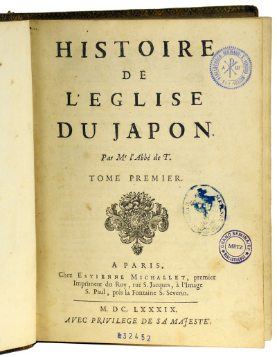 Histoire de l'Église du Japon. Par M. l'Abbé de T. 