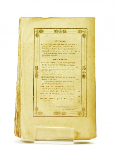 Saint-Cloud, Paris et Cherbourg. Mémoires pour servir à l'histoire de la Révolution de 1830, publiés par M. Alex. Mazas, secrétaire du dernier Président du Conseil des Ministres nommé par le Roi Charles X. Mission de M. le Duc de Mortemart pendant la semaine de Juillet. Nouveaux détails politiques sur le voyage de Cherbourg. Deuxième édition, augmentée. 