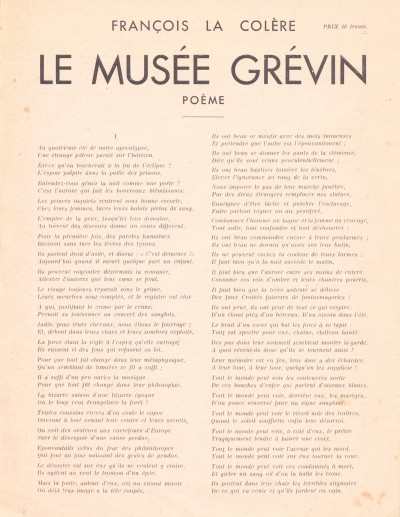 Le Musée Grévin. Poème. 
