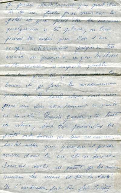 Lettre autographe à Marinette Cerdan. On joint : lettre autographe de Marinette Cerdan à son mari Marcel Cerdan. 