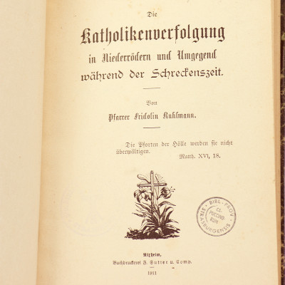 Die Katholikenverfolgung in Niederrödern und Umgegend während der Schreckenszeit. 