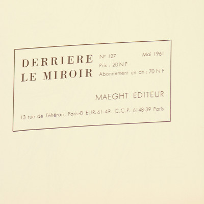 Giacometti. Derrière le Miroir n°127. 