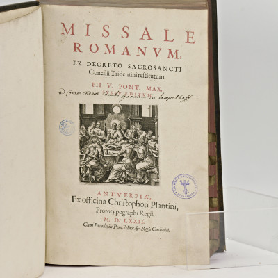 Missale romanum ex decreto sacrosancti concilii Tridentini restitutum Pii V. Pont. Max. Iussu editum. 