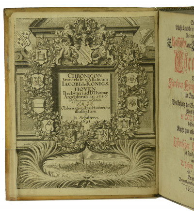 Die älteste teutsche so woll allgemeine als insonderheit Elsassische und Strassburgische Chronicke, von Anfang der Welt bis ins Jahr M.CCC.LXXXVI. beschrieben. Mit historischen Anmerkungen in Truck gegeben von D. Johann Schiltern. Suivi de : Chronicke der Stadt Freyburg im Brisgaw. 