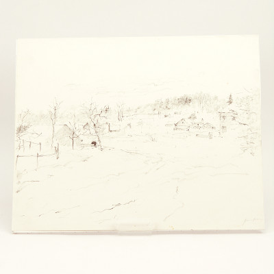 Paysage hivernal. Dessin original. 