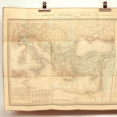 Carte des parages de la Méditerranée et de l'Empire Ottoman avec la Syrie, développée à l'échelle de 1/1000000. 