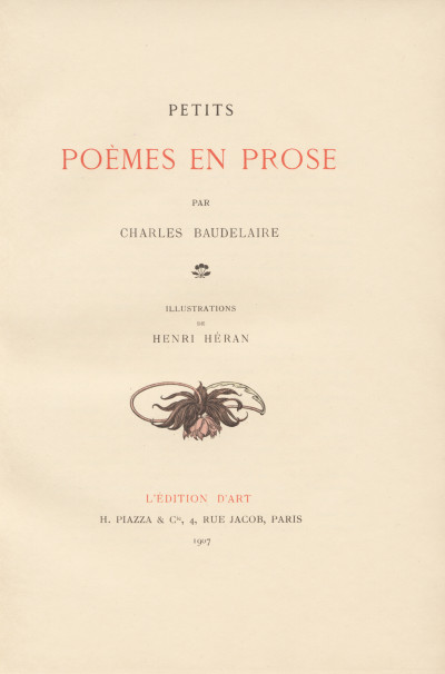 Petits poèmes en prose. Illustrations de Henri Héran. 