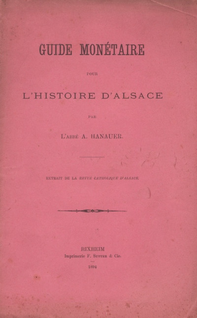 Guide monétaire pour l'histoire d'Alsace. 