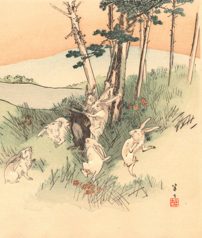 Fables choisies de J.-P. Claris de Florian illustrées par des artistes japonais, sous la direction de P. Barbouteau. Première et deuxième série. 