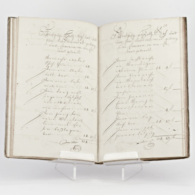Inventaire notarié d'un couple strasbourgeois en 1757, manuscrit, en allemand. 