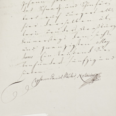 Inventaire notarié d'un couple strasbourgeois en 1757, manuscrit, en allemand. 