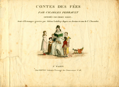 Contes des fées par Charles Perrault, imprimés par Firmin Didot, ornés d'estampes gravées par Adrien Godefroy d'après ses dessins et ceux de C. Chasselat. 