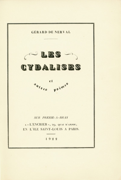 Les Cydalises et autres poèmes. 