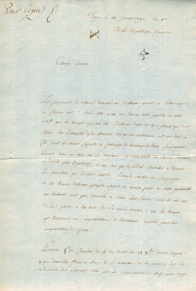 Un document manuscrit et deux décrets imprimés. 