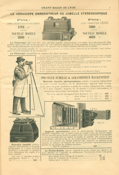Rayon de photographie. Prix courant. Mars 1898. 