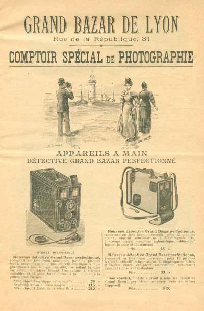 Rayon de photographie. Prix courant. Mars 1898. 