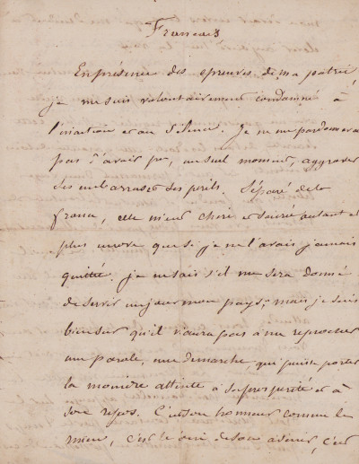 Manifeste du Comte de Chambord, 25 octobre 1852. Pièce manuscrite signée. 