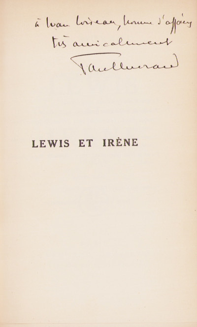 Lewis et Irène. Roman. 