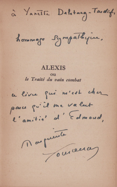 Alexis ou le Traité du vain combat. Roman. 
