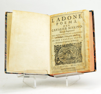 L'Adone, poema del Cavalier Marino, con gli Argomenti del conte Fortuniano Sanvitale. Et l'Allegorie di Don Lorenzo Scoto. 