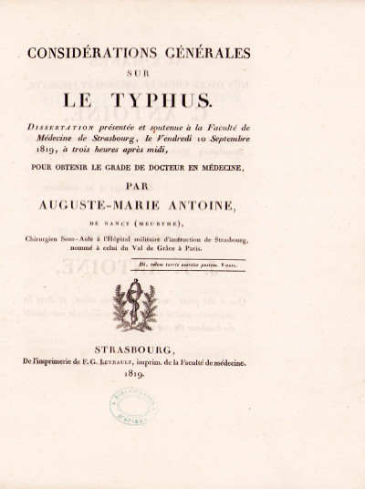 Considérations générales sur le Typhus. 
