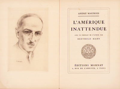 L'Amérique inattendue. Avec un portrait de l'auteur par Berthold Mahn. 