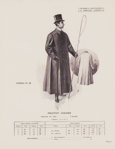 Vêtements caoutchoutés pour hommes et dames. 1er février 1914. Catalogue n° 402. 