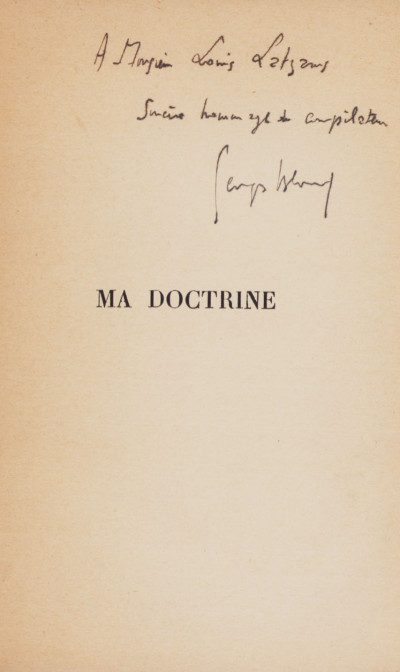 Ma doctrine. Texte traduit et établi par François Dauture et Georges Blond. 
