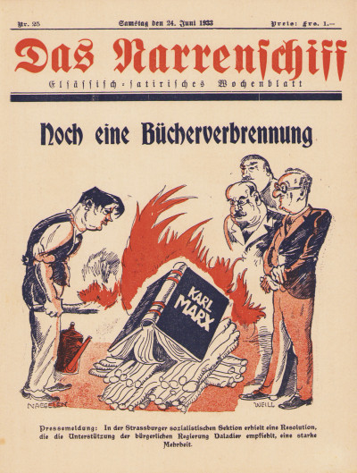 Das Narrenschiff Elsässisch-satirisches Wochenblatt. 1932 - 1933 - 1935. 