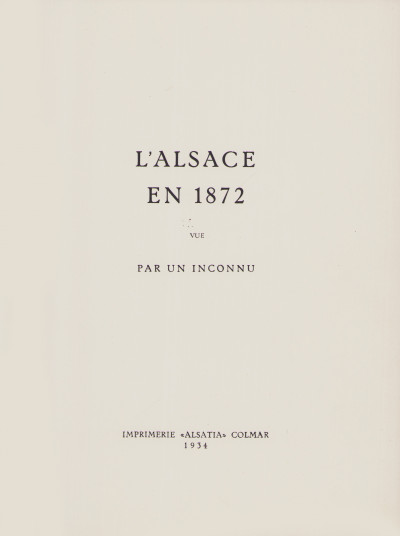 L'Alsace en 1782 vue par un inconnu. 