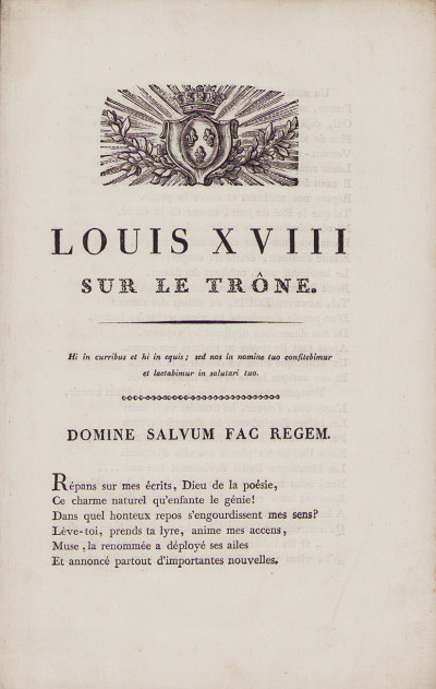 Louis XVIII sur le trône. 