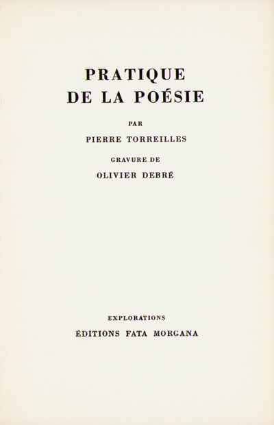 Pratique de la poésie. Gravure de Olivier Debré. 