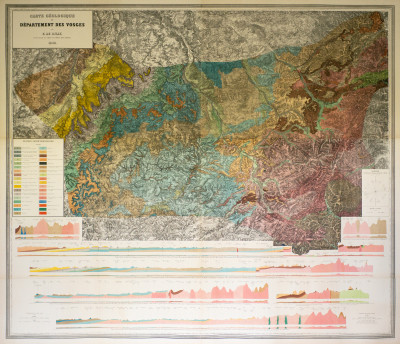 Carte géologique du département des Vosges par E. de Billy, ingénieur en chef au Corps des mines. 