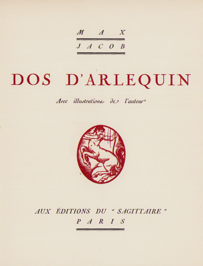 Dos d'Arlequin. Avec illustrations de l'auteur. 