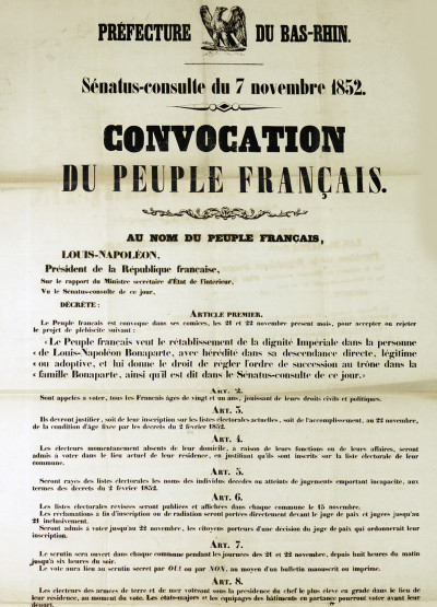 Sénatus-consulte du 7 novembre 1852. 
