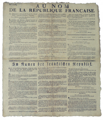 Au nom de la République française. Loi additionnelle à celles des 28 Ventôse & 7 Floréal dernier concernant les mandats territoriaux. 