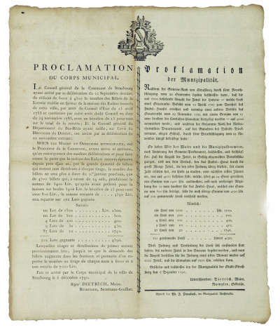 Proclamation du Corps municipal. 