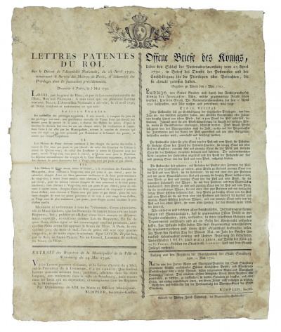 Lettres patentes du Roi, sur le Décret de l'Assemblée Nationale, du 25 avril 1790, concernant le Service des Maîtres de Poste, et indemnité des Privilèges dont ils jouissaient précédemment. 