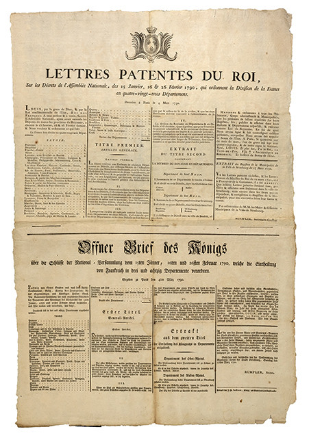 Lettres patentes du Roi, sur les Décrets de l'Assemblée nationale, des 15 janvier, 16 & 26 février 1790, qui ordonnent la Division de la France et quatre-vingt-trois départements. 