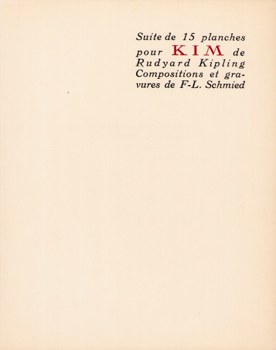 Kim. Illustration de F. L. Schmied. 