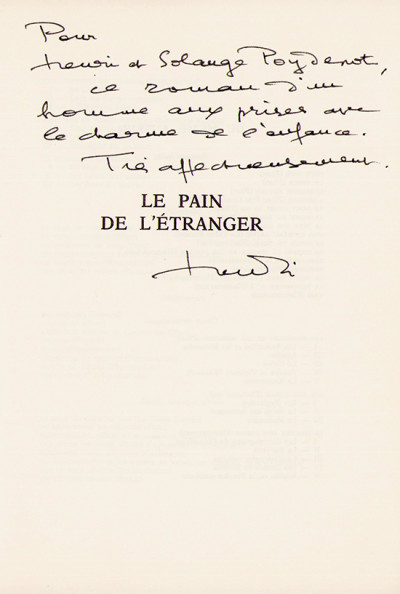 Le pain de l'étranger. Roman. 