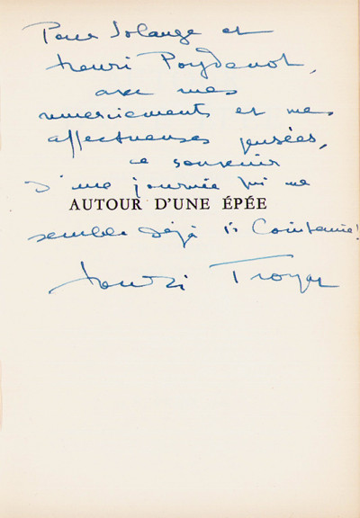 Autour d'une épée, par Maurice Bourdel, Émile Henriot, S. A. S. le Prince Pierre de Monaco, Henri Troyat. 