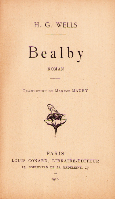 Bealby. Roman. Traduction de Maxime Maury. 
