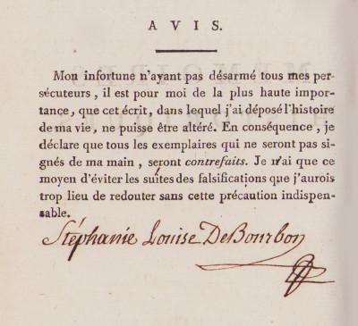 Mémoires historiques de Stéphanie-Louise de Bourbon-Conti, écrits par elle-même. 