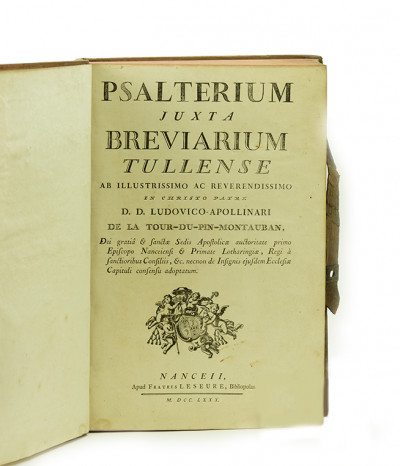 Psalterium juxta breviarium Tullense ab illustrissimo ac reverendissimo in christo patre. 